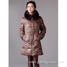 Women'S Mid-Length Down Jacket Big Fur Collar